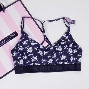 nwt PINK VS logo floral ultimate sports bra
